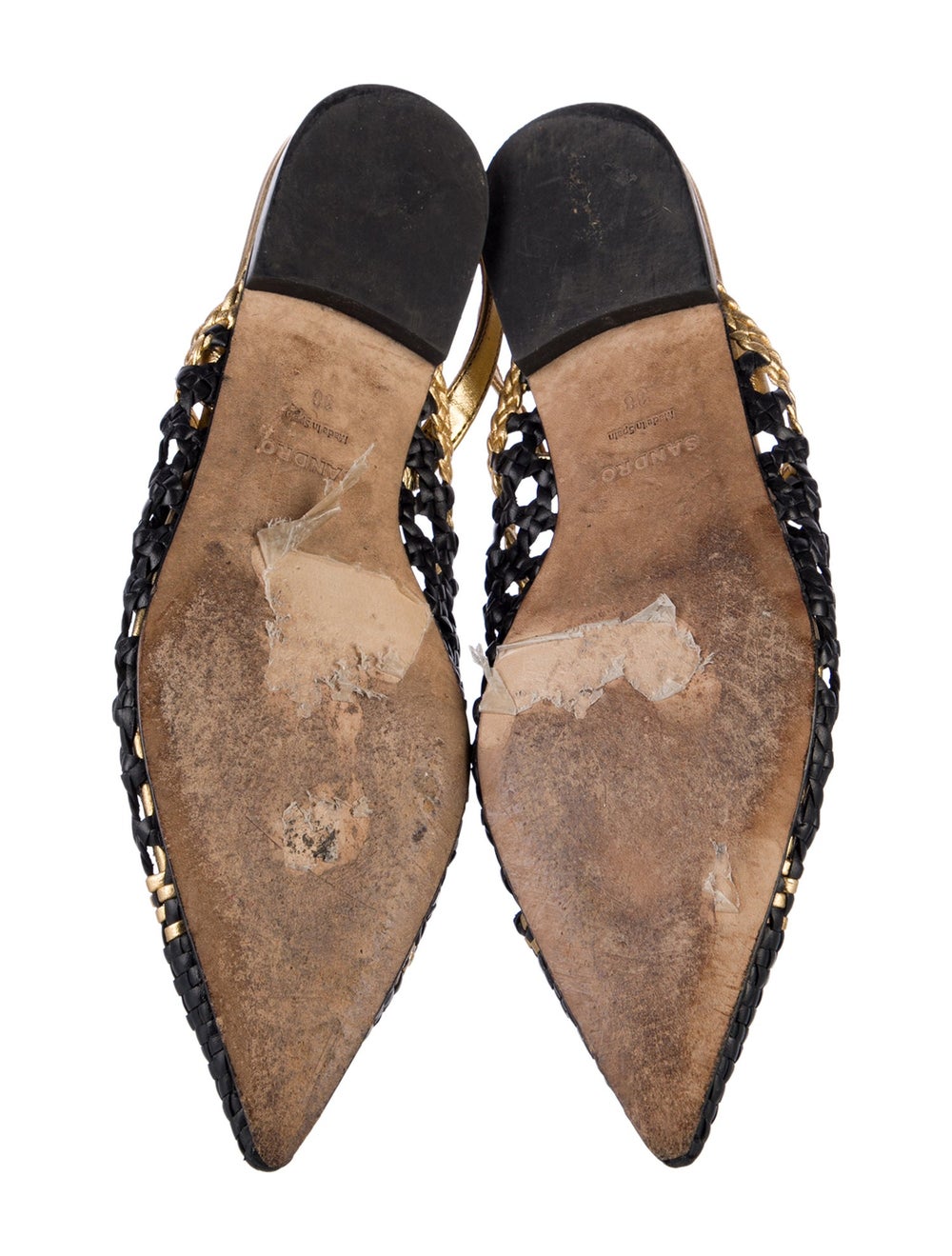 Sandro Leather Colorblock Pattern Slingback Flats - image 5