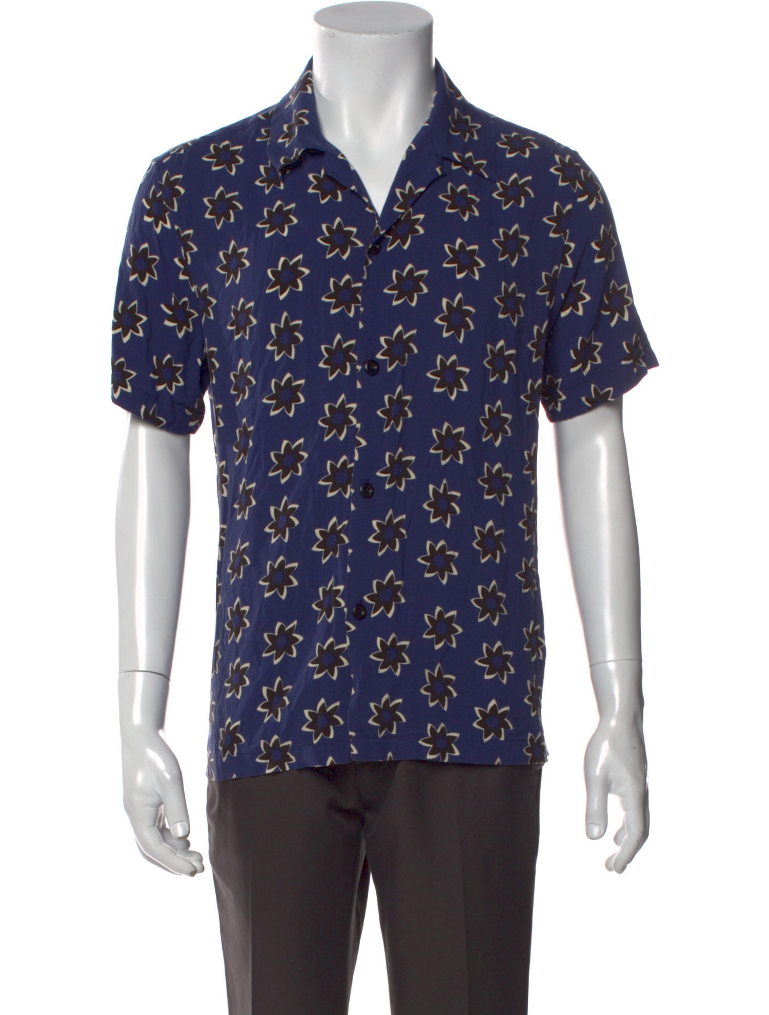 Sandro Floral Print Short Sleeve Shirt