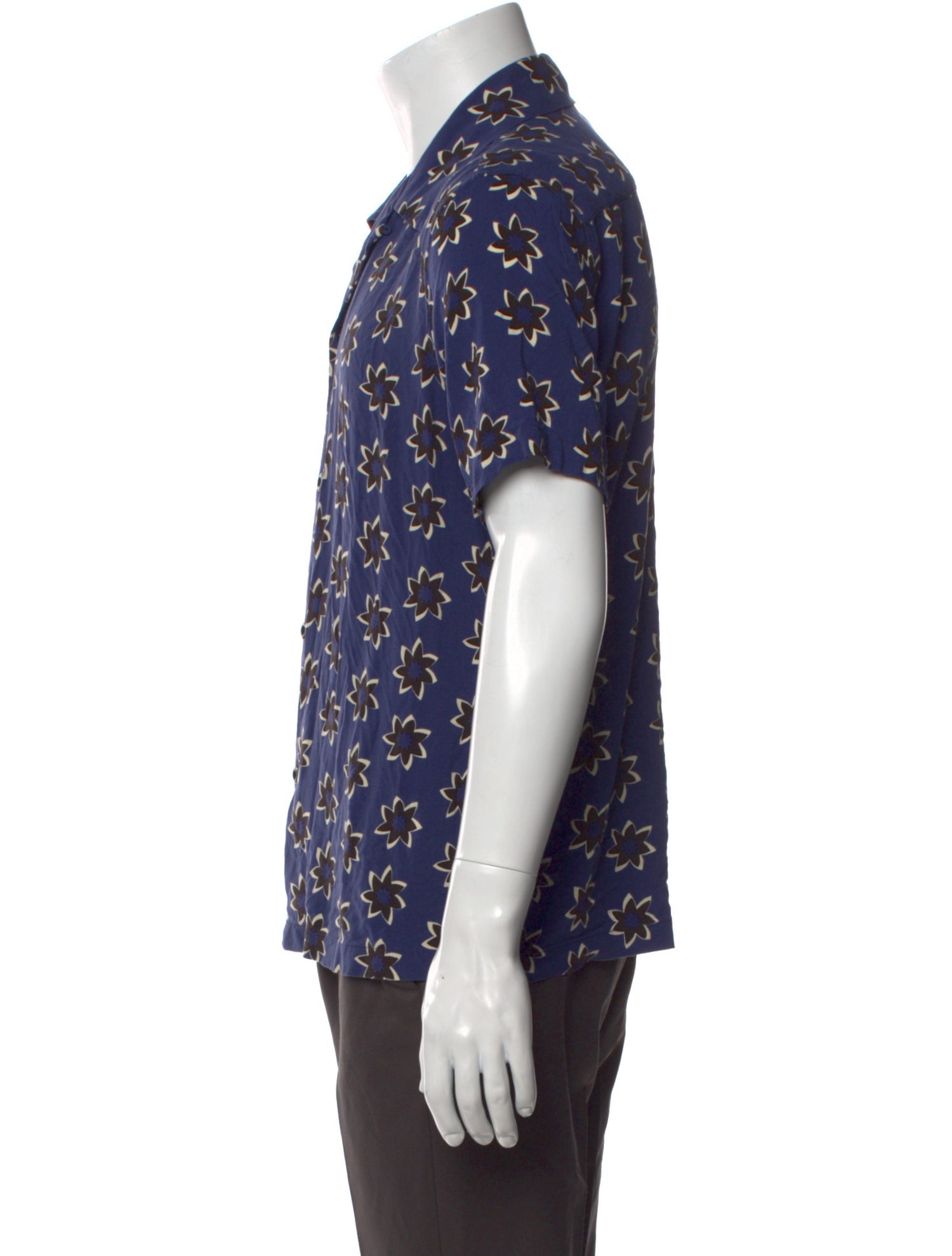 Sandro Floral Print Short Sleeve Shirt