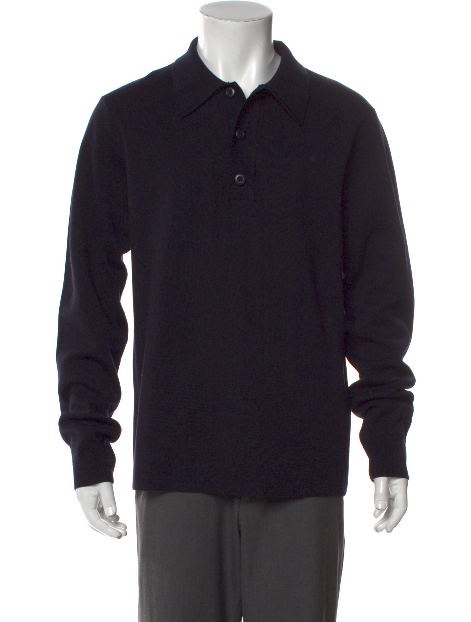 Sandro Wool Crew Neck Polo Sweater