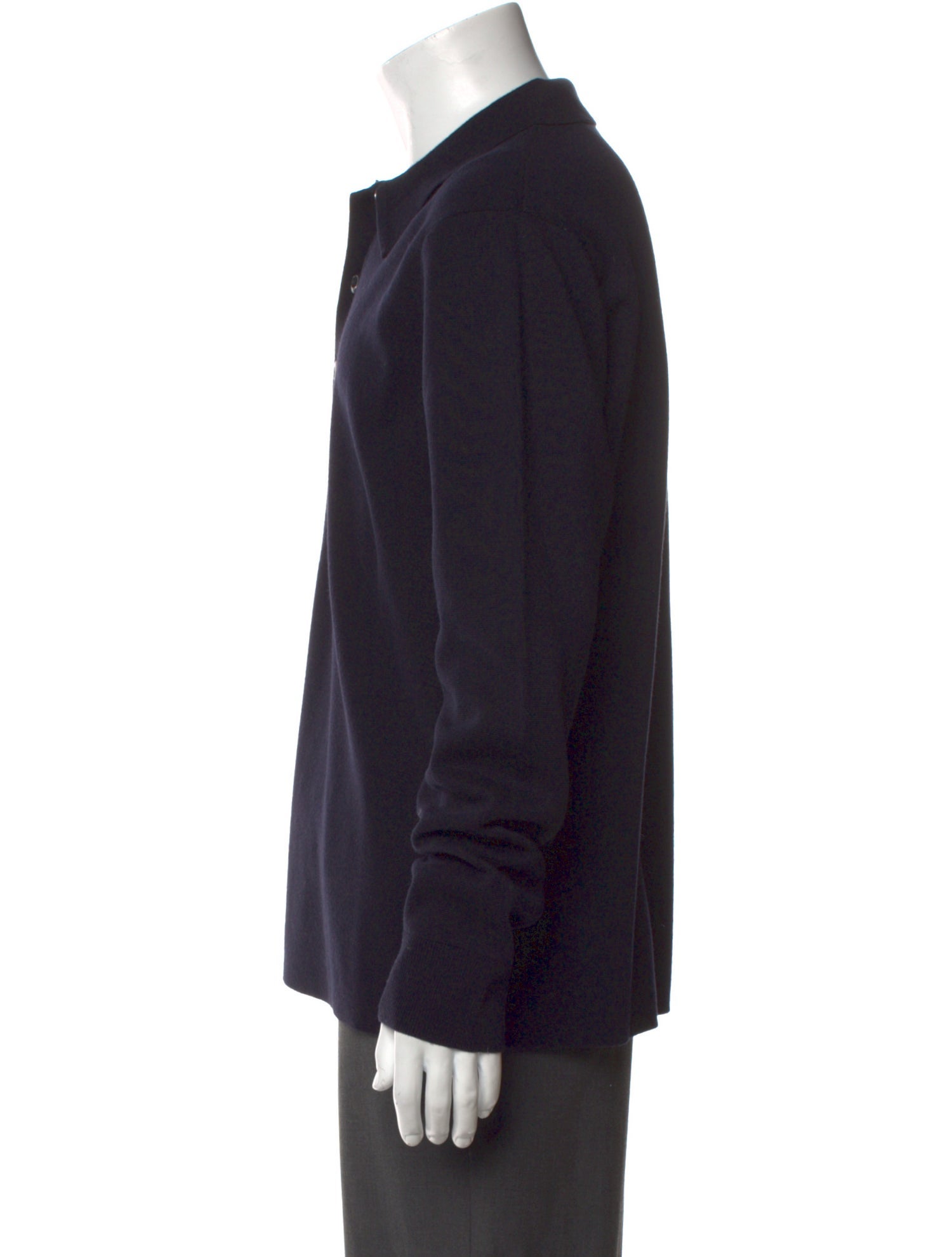 Sandro Wool Crew Neck Polo Sweater