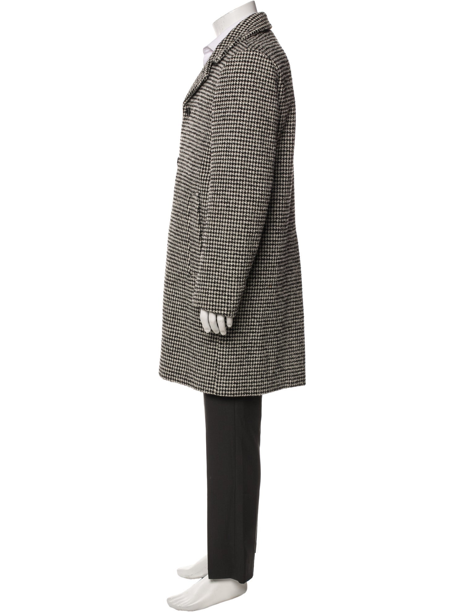 Sandro Houndstooth Print Overcoat