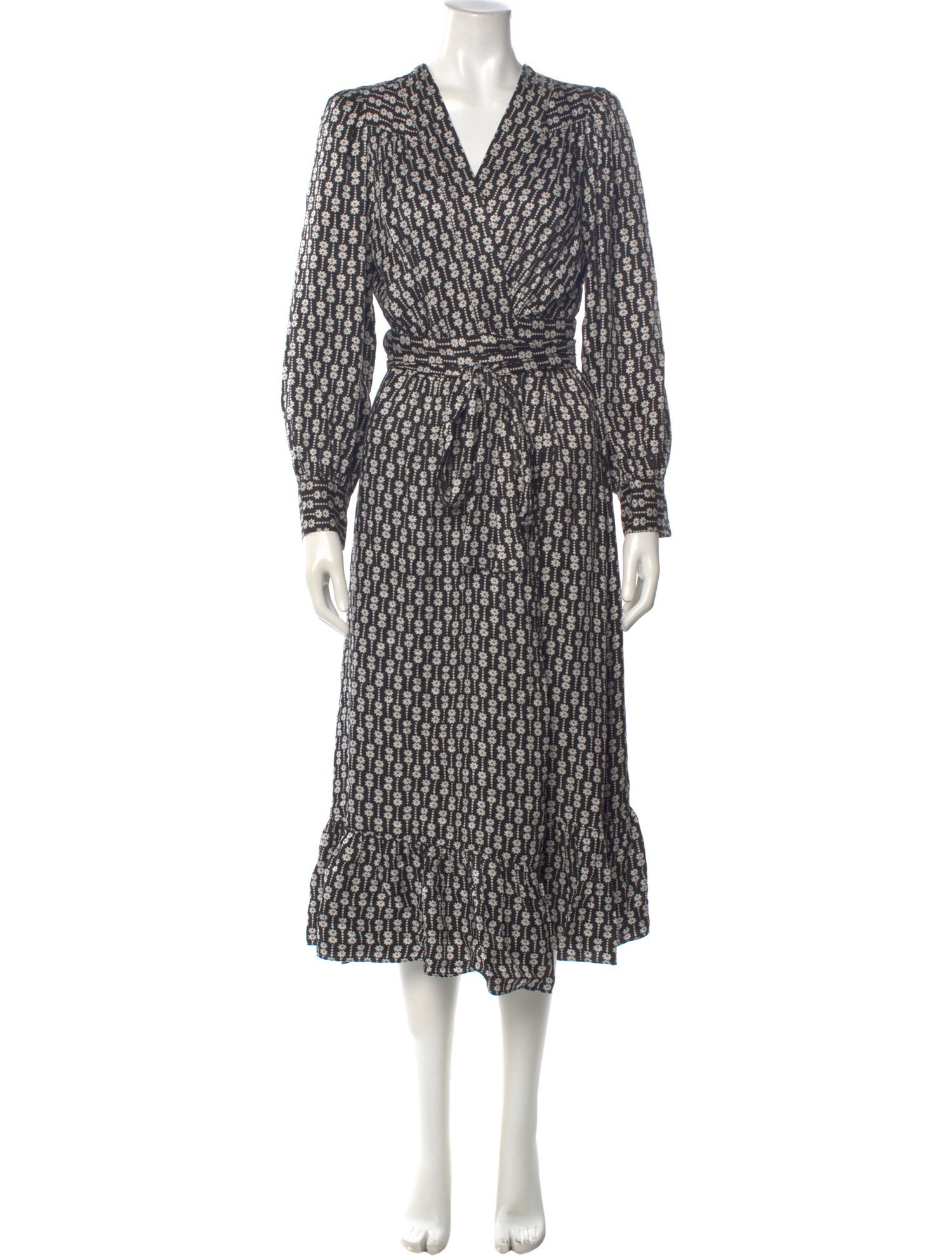 Sandro Printed Midi Length Dress