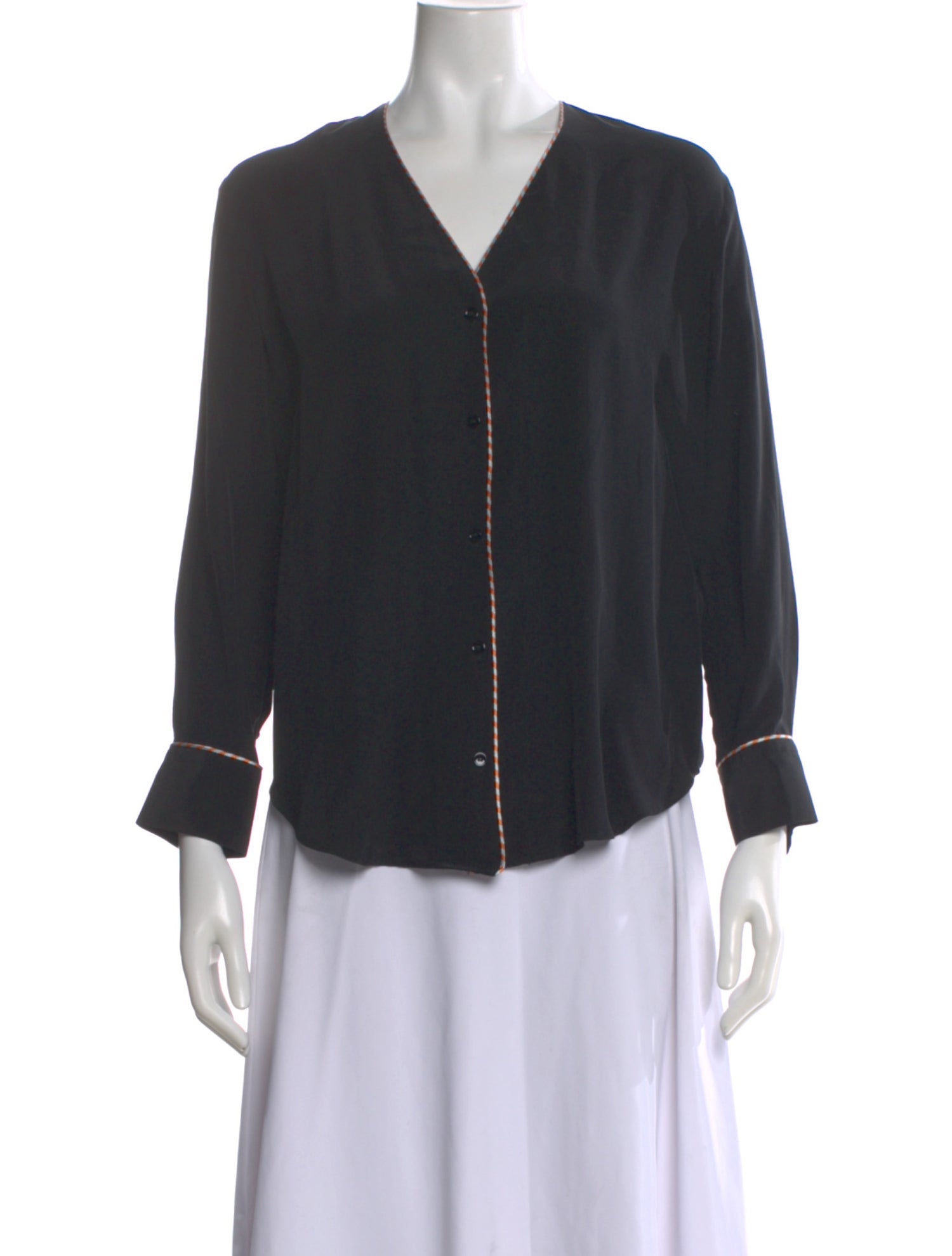 Sandro Silk V-Neck Blouse