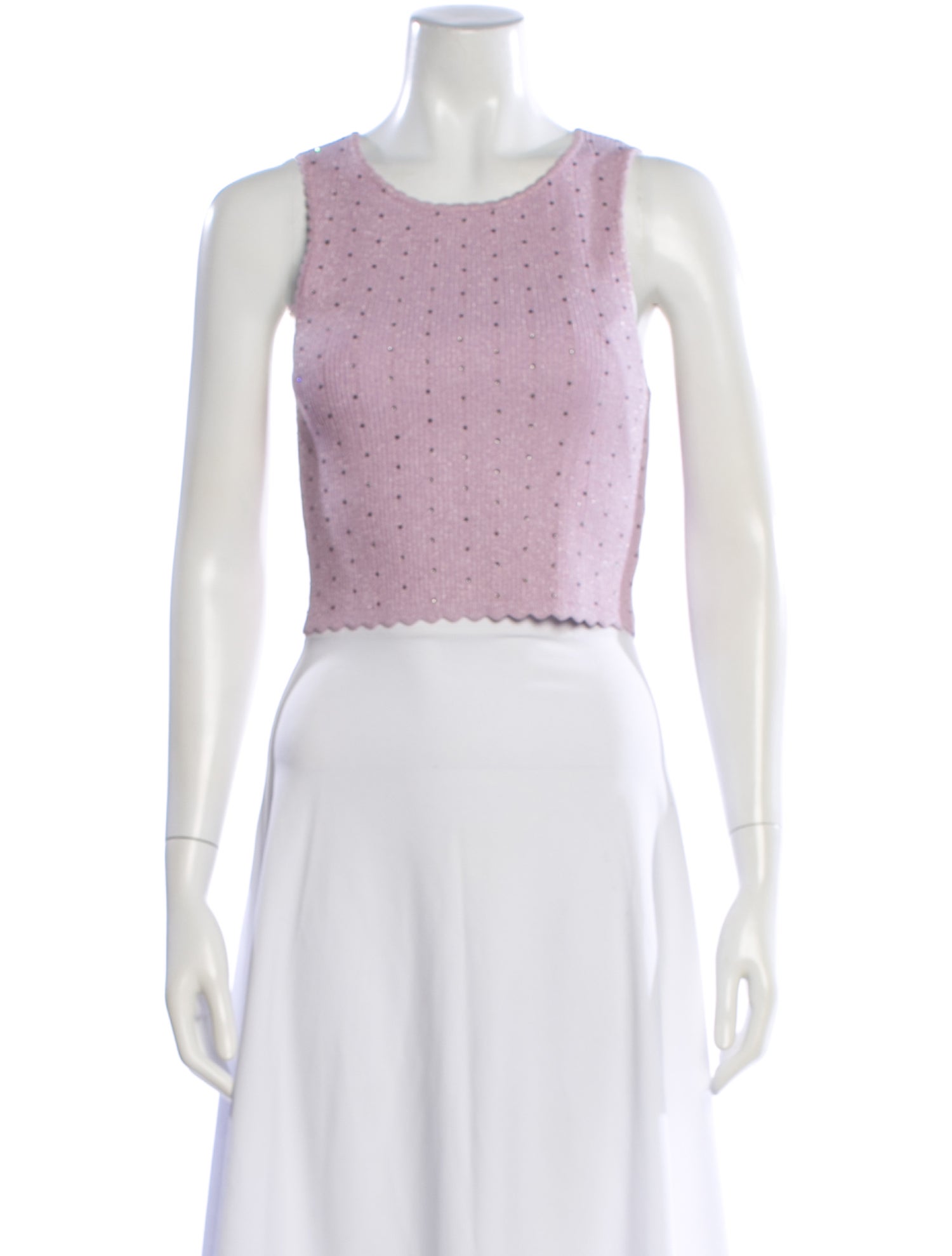 Sandro Crew Neck Sleeveless Crop Top