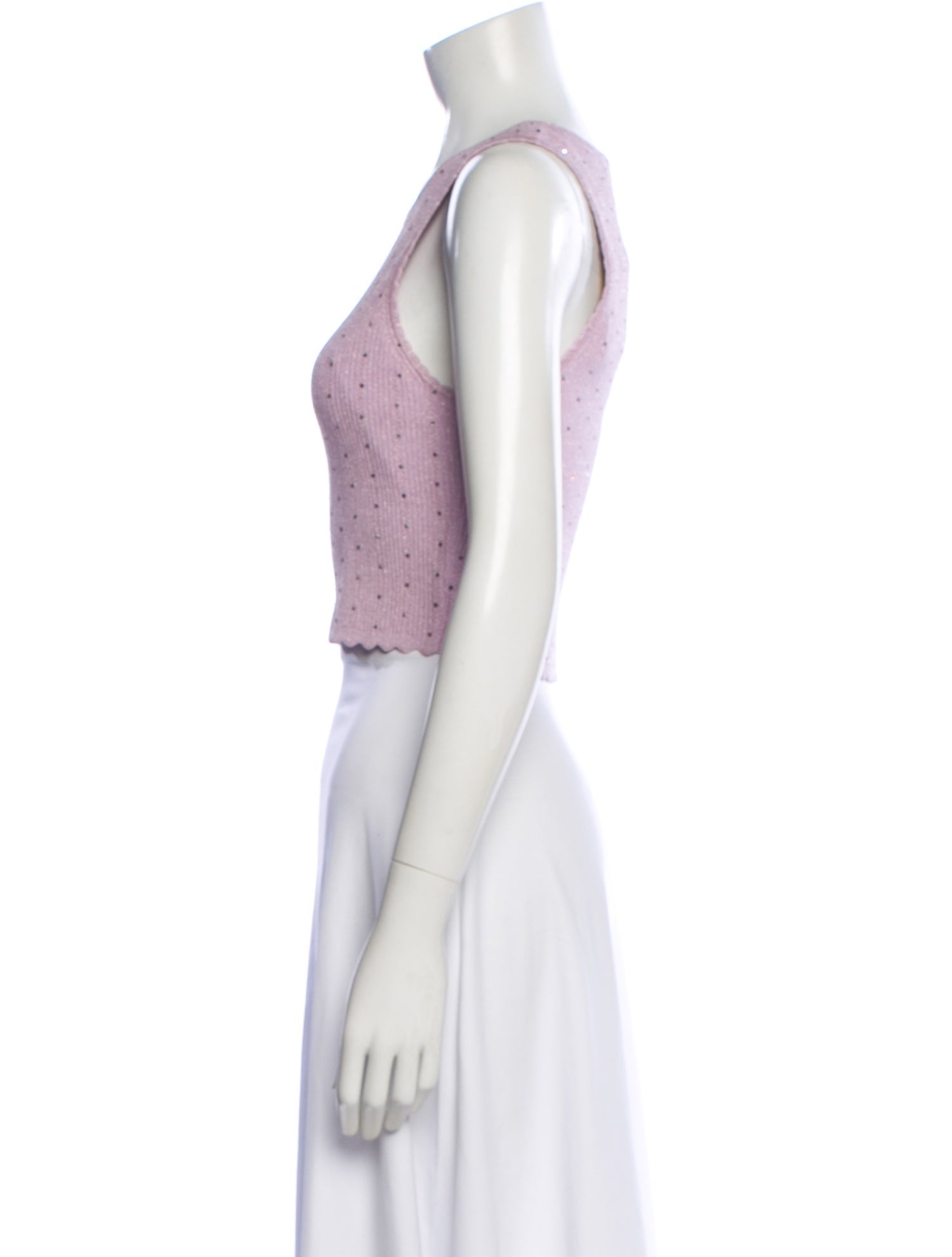 Sandro Crew Neck Sleeveless Crop Top