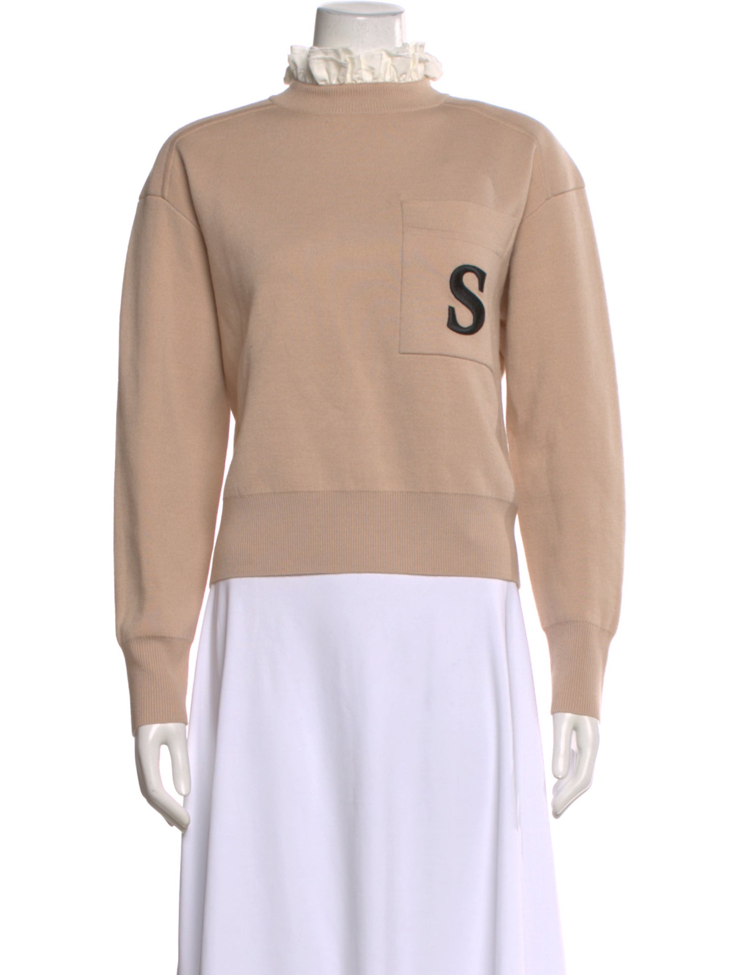 Sandro Graphic Print Mock Neck Sweater w/ Tags