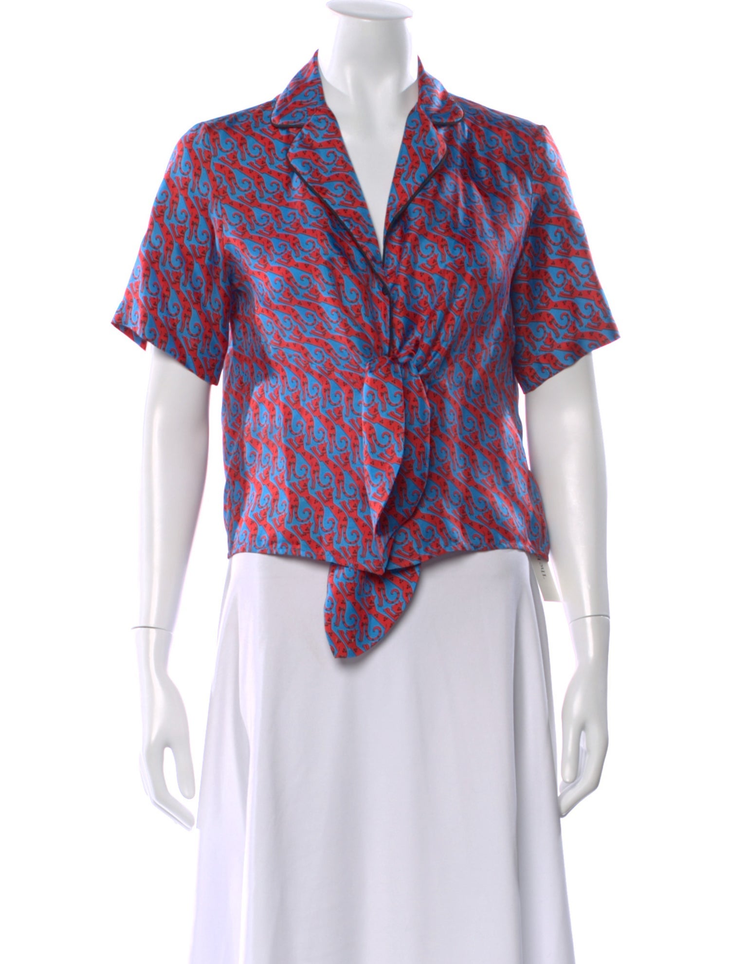 Sandro Silk Patterned Blouse