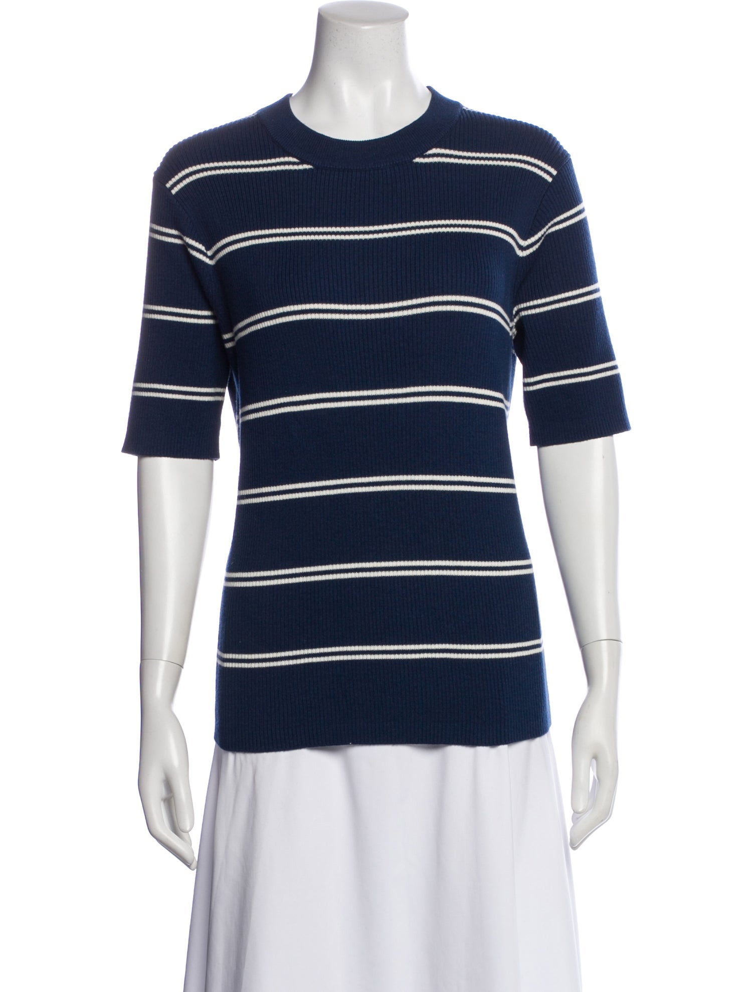 Sandro Striped Crew Neck Top