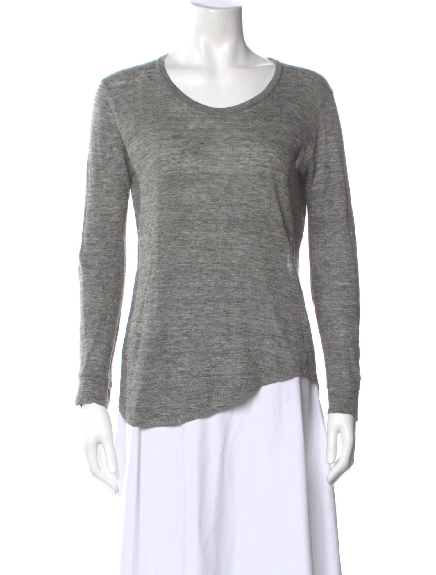 Sandro Linen Crew Neck Top