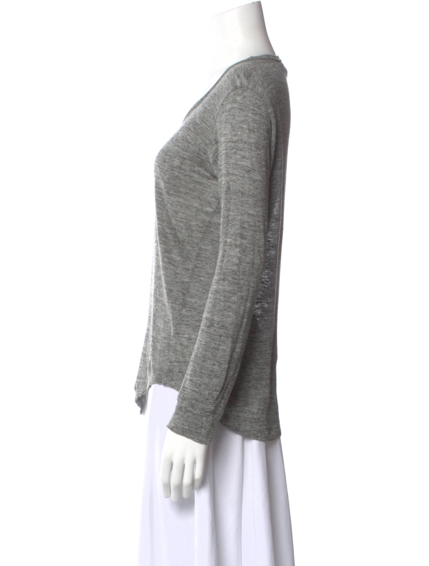 Sandro Linen Crew Neck Top