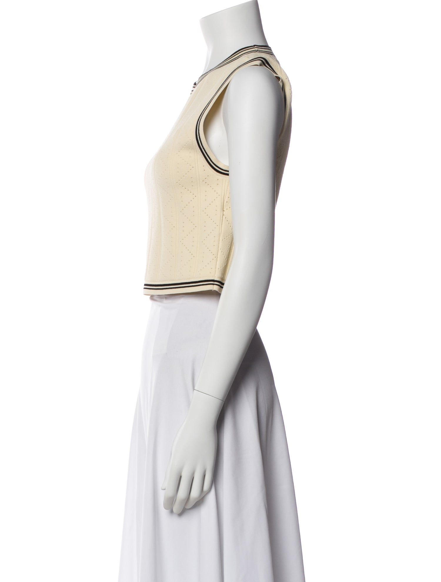 Sandro Patterned Crew Neck Crop Top w/ Tags