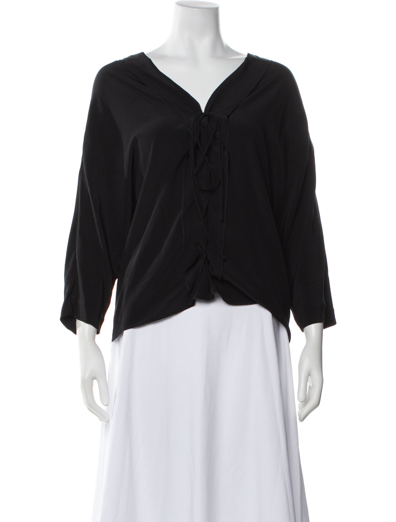 Sandro Silk V-Neck Blouse
