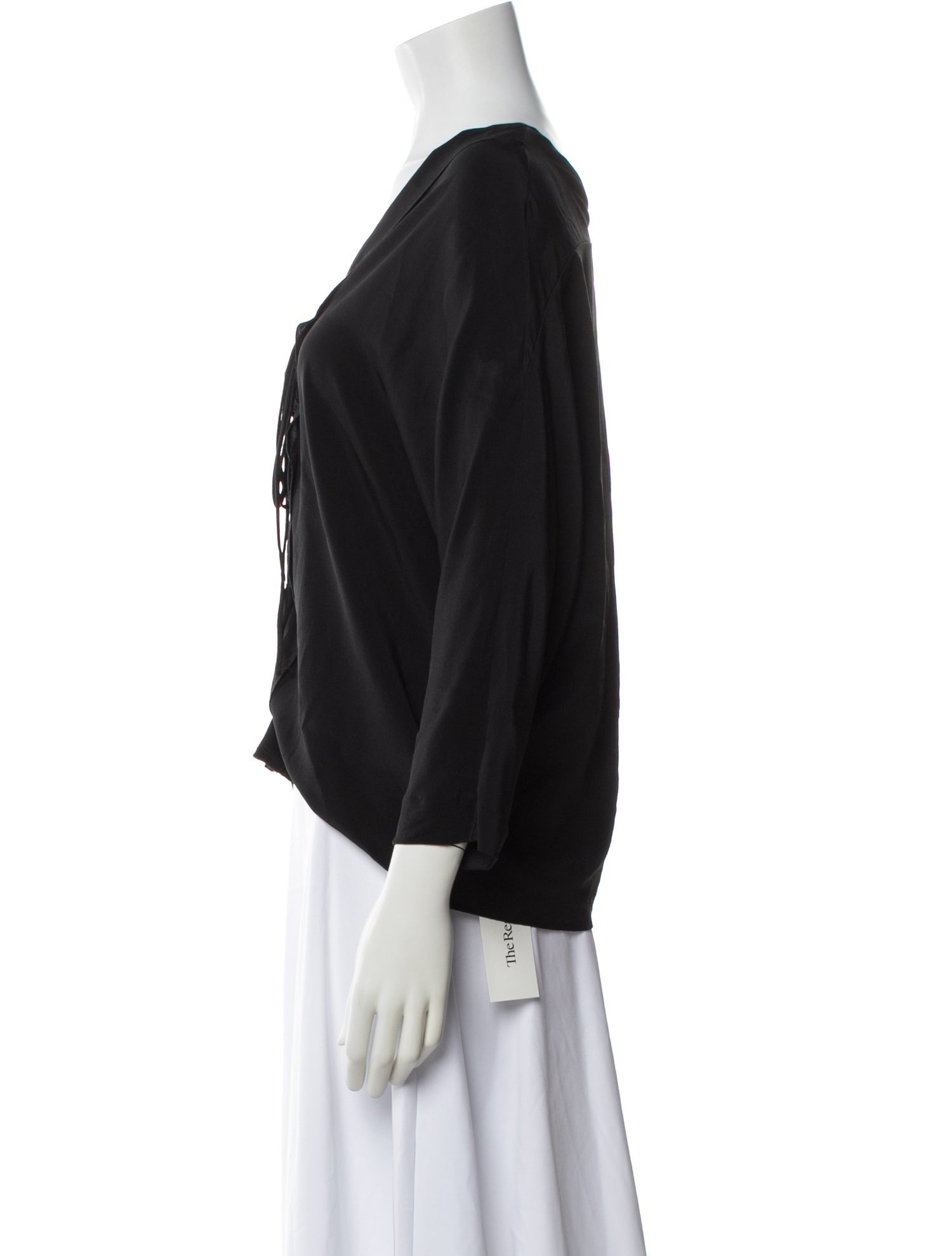 Sandro Silk V-Neck Blouse