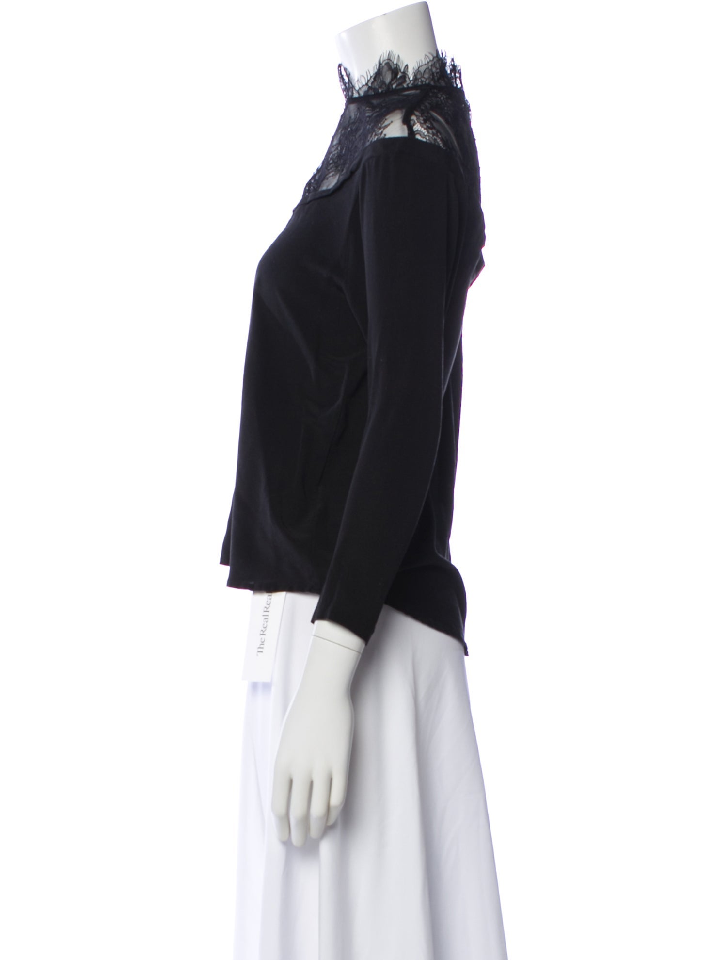 Sandro Linen Lace Pattern Top