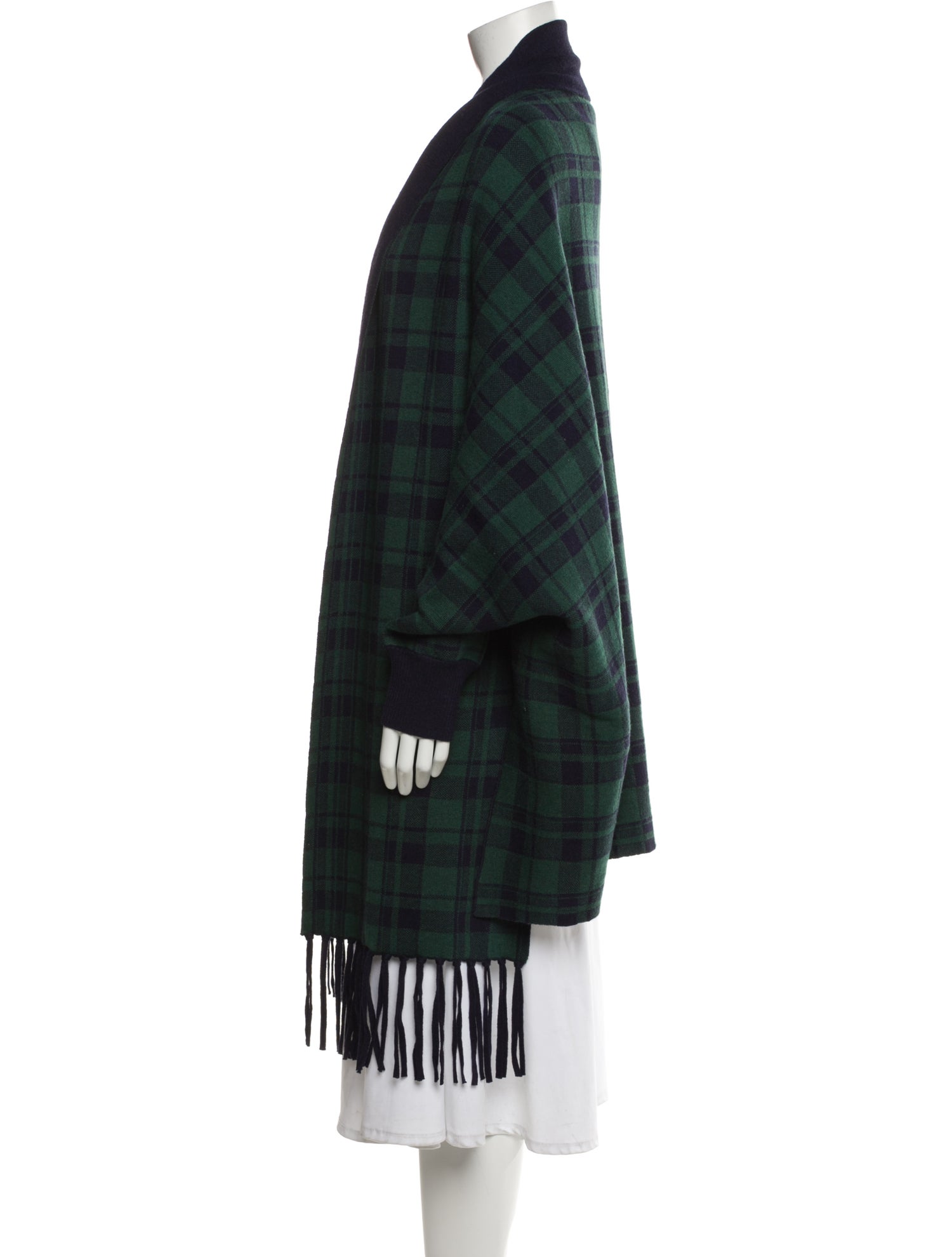 Sandro Plaid Print Open Front Sweater