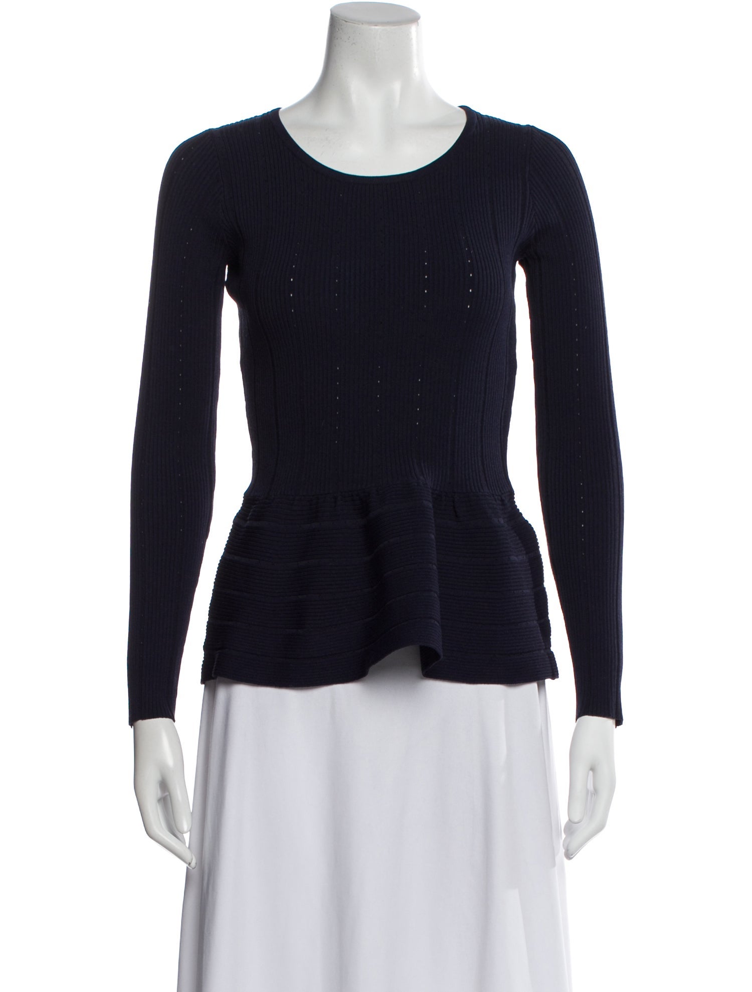 Sandro Crew Neck Long Sleeve Top