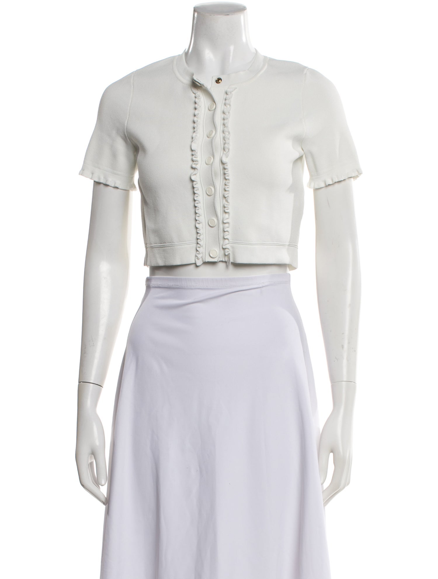 Sandro Crew Neck Short Sleeve Crop Top