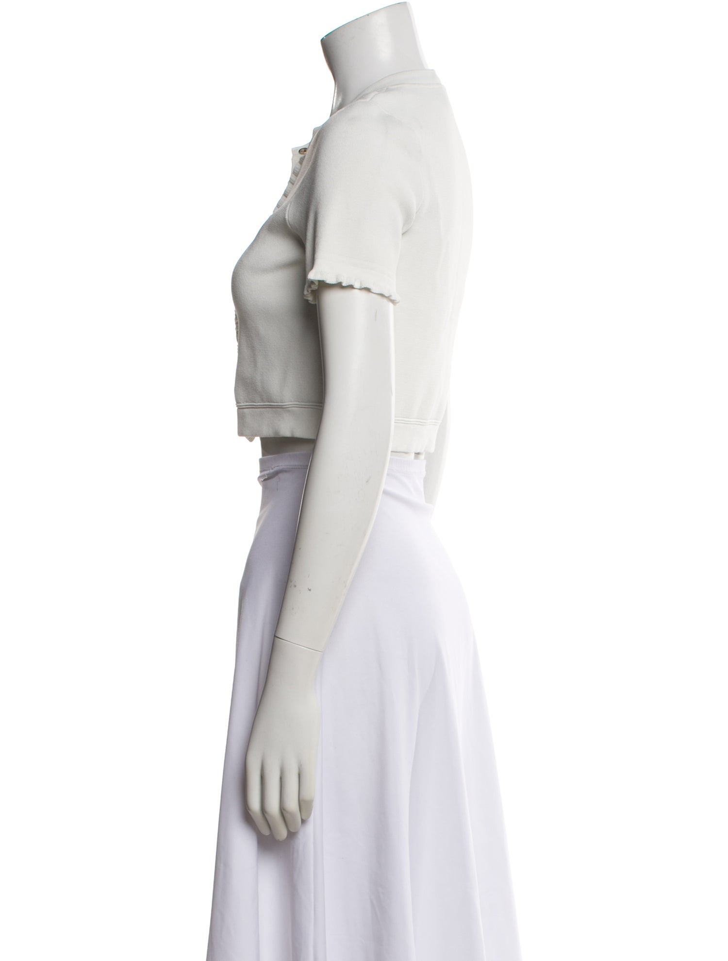 Sandro Crew Neck Short Sleeve Crop Top