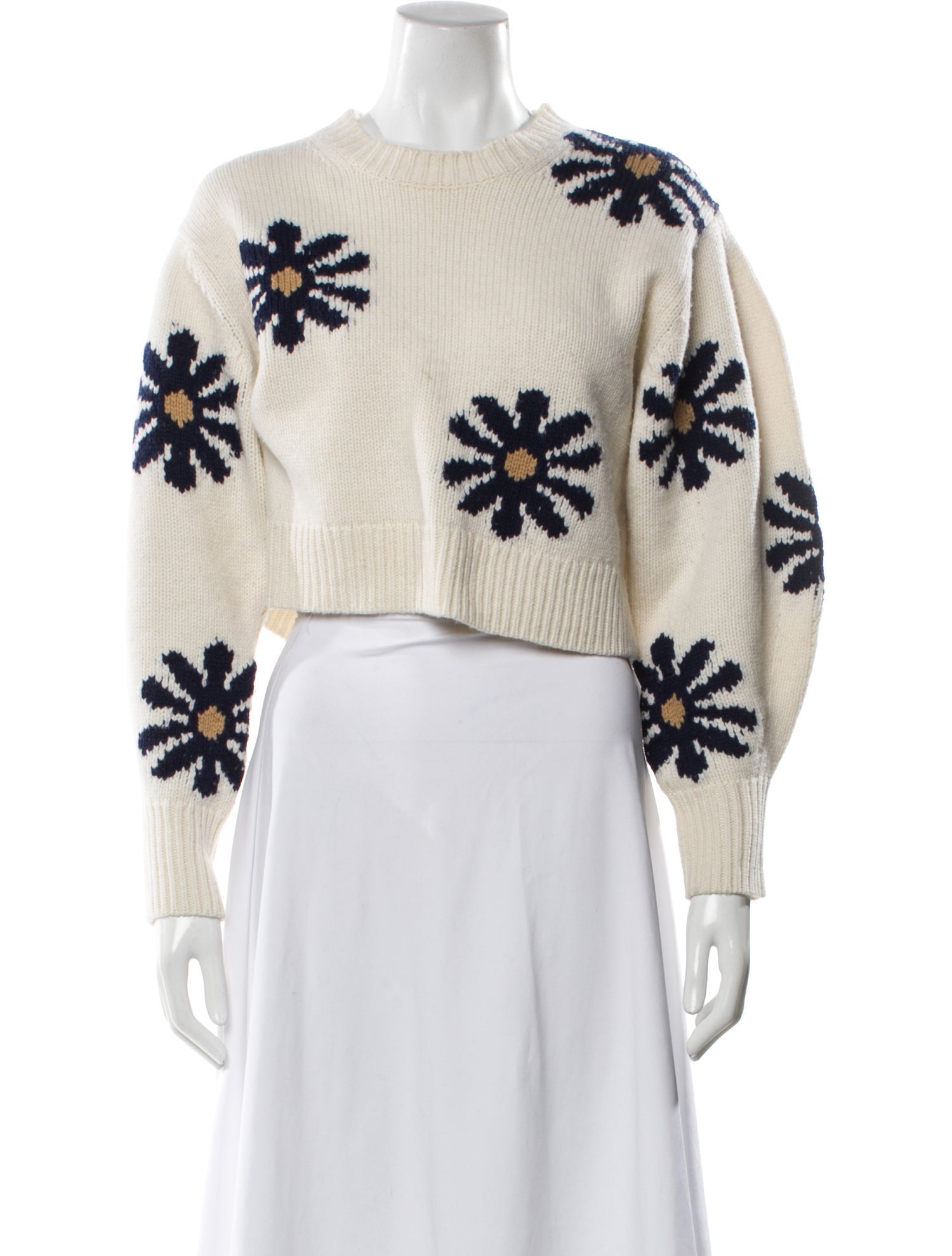 Sandro Wool Floral Print Sweater
