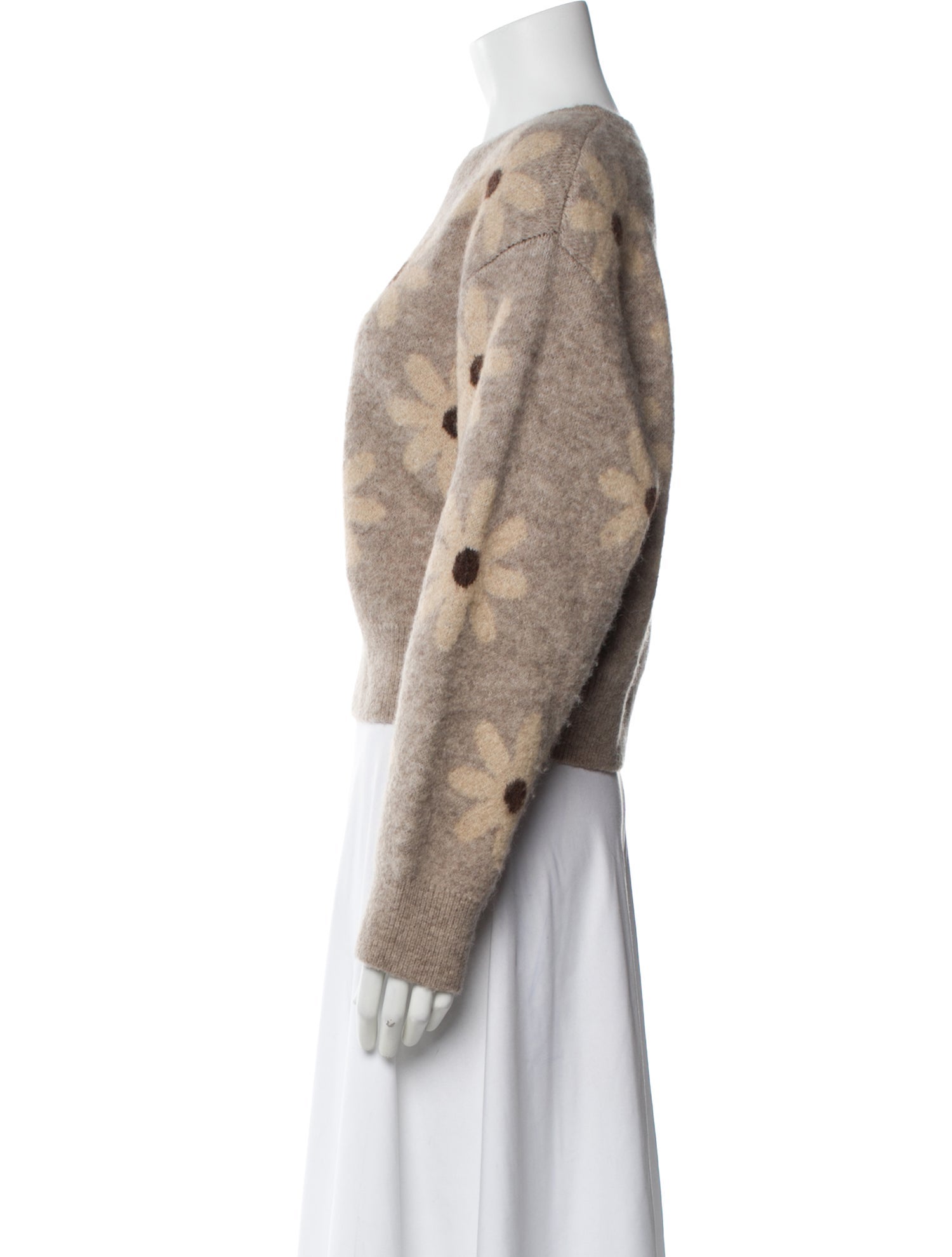 Sandro Cashmere Floral Print Sweater