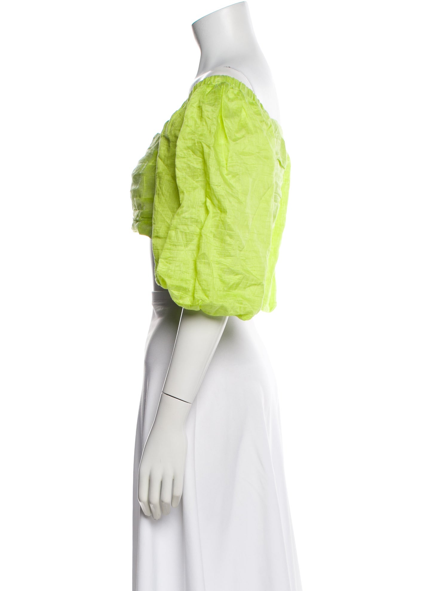 Sandro Linen Square Neckline Crop Top