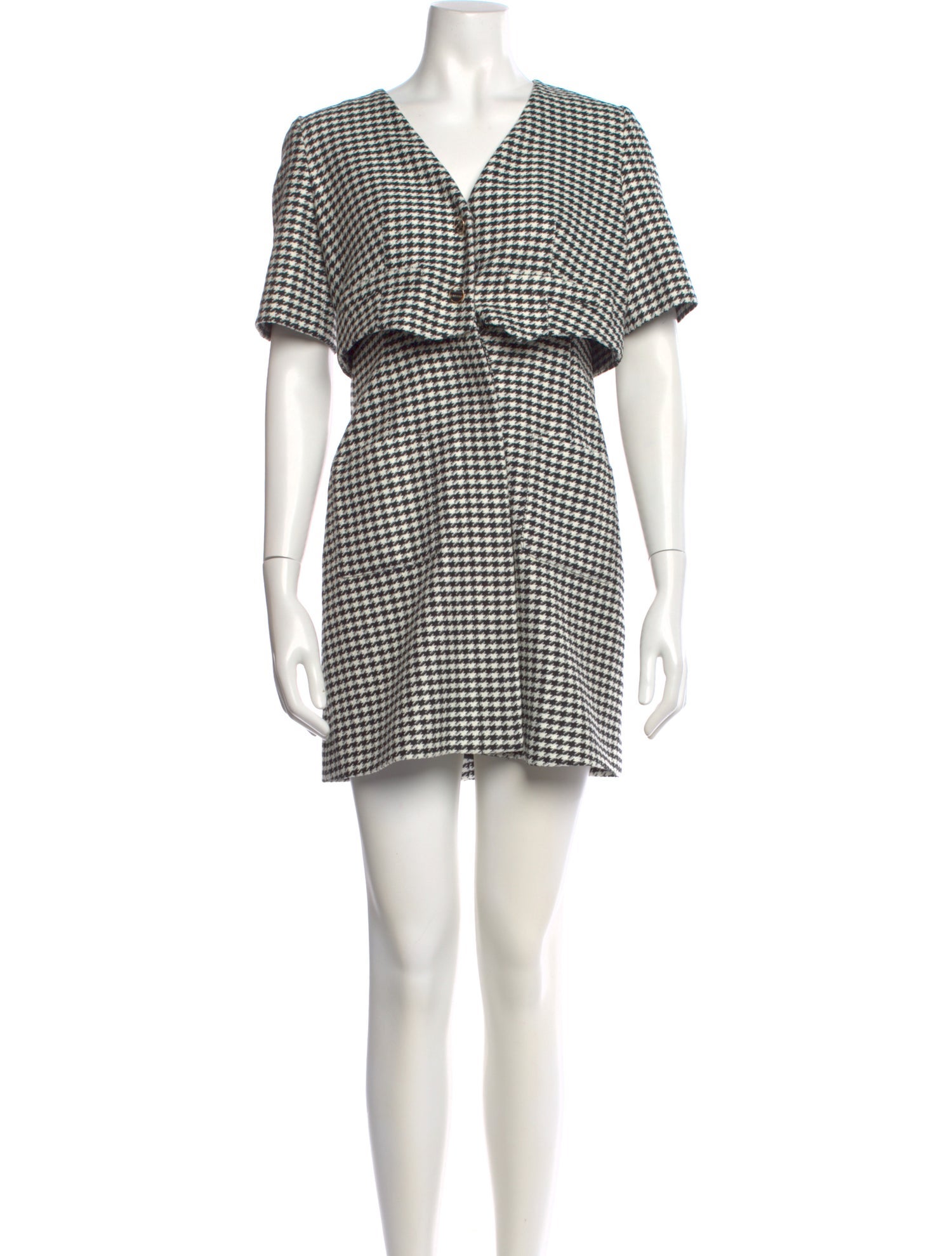 Sandro Houndstooth Print Mini Dress