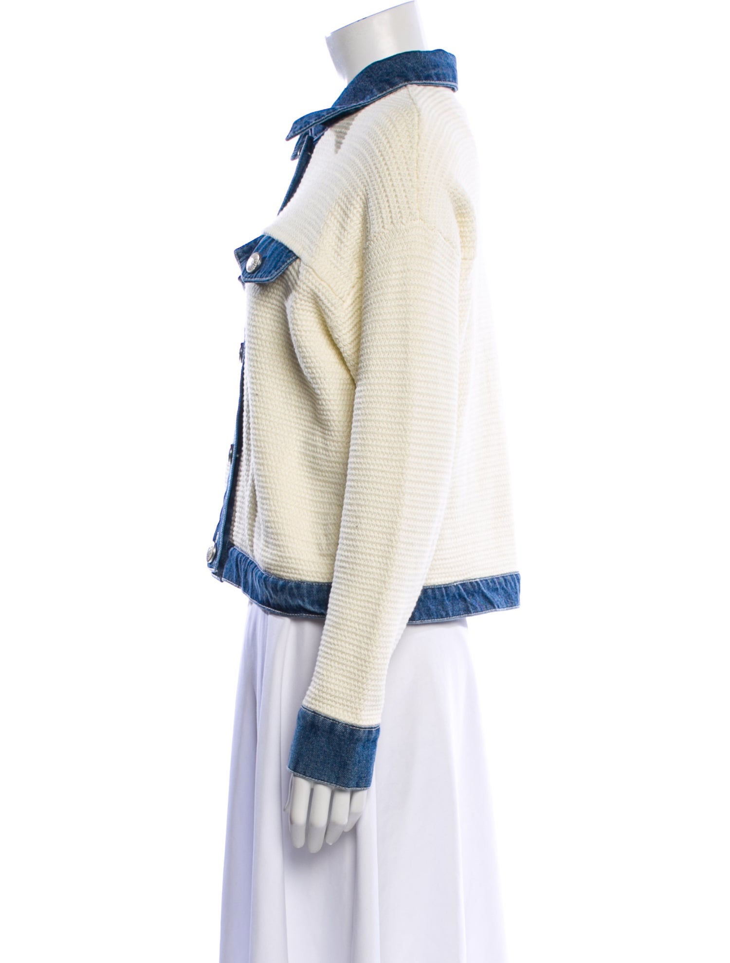 Sandro Tweed Pattern Denim Jacket