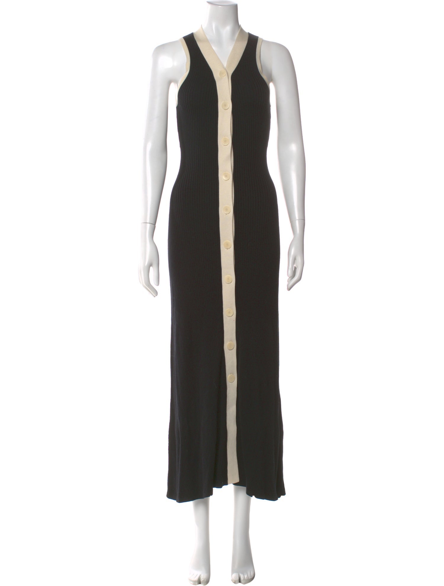Sandro V-Neck Long Dress
