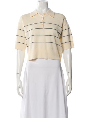 Pre-owned Sandro Striped Crew Neck Sweater In Neutral