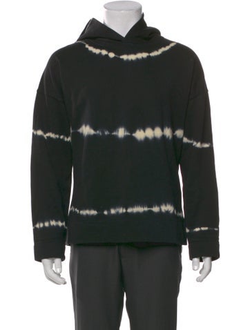 Pre-owned Sandro Tie-dye Print Crew Neck Hoodie In Blue