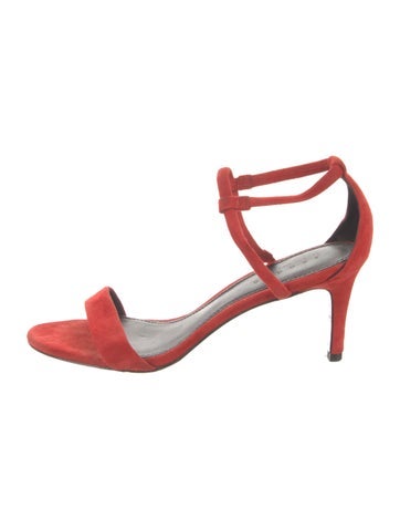 Pre-owned Sandro Suede Sandals In Red