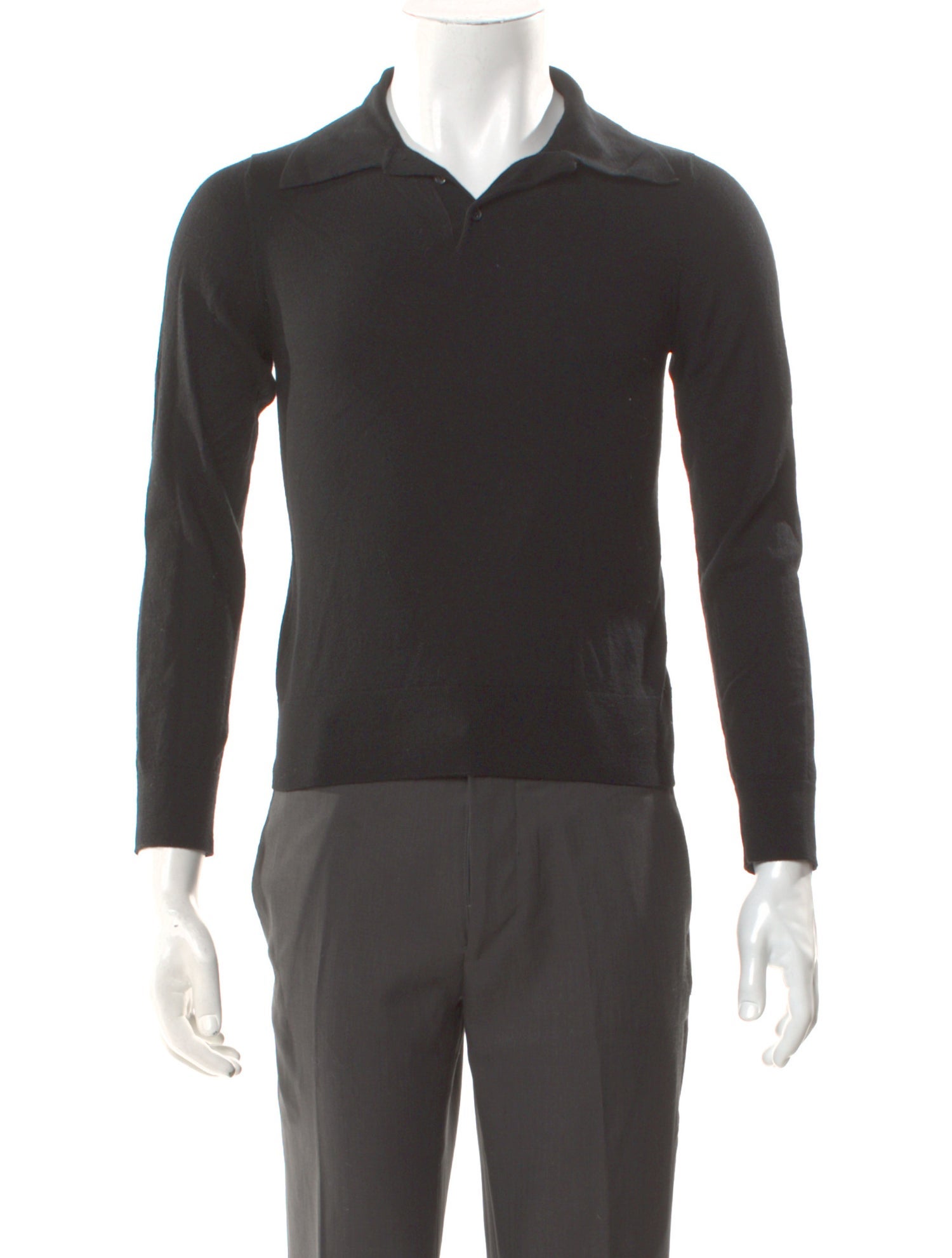 Sandro Crew Neck Long Sleeve Polo Shirt