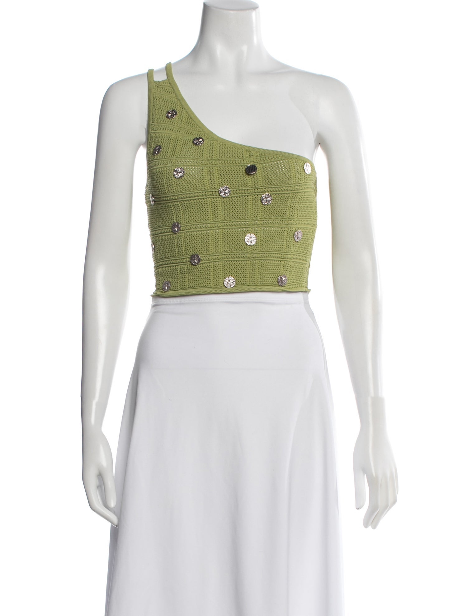 Sandro One-Shoulder Sleeveless Crop Top