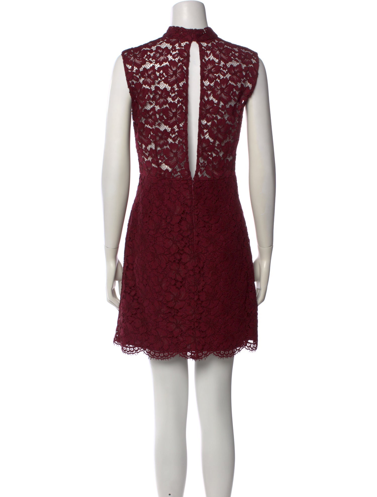 Sandro Lace Pattern Mini Dress - Burgundy Dresses, Clothing - WS2224379 |  The RealReal