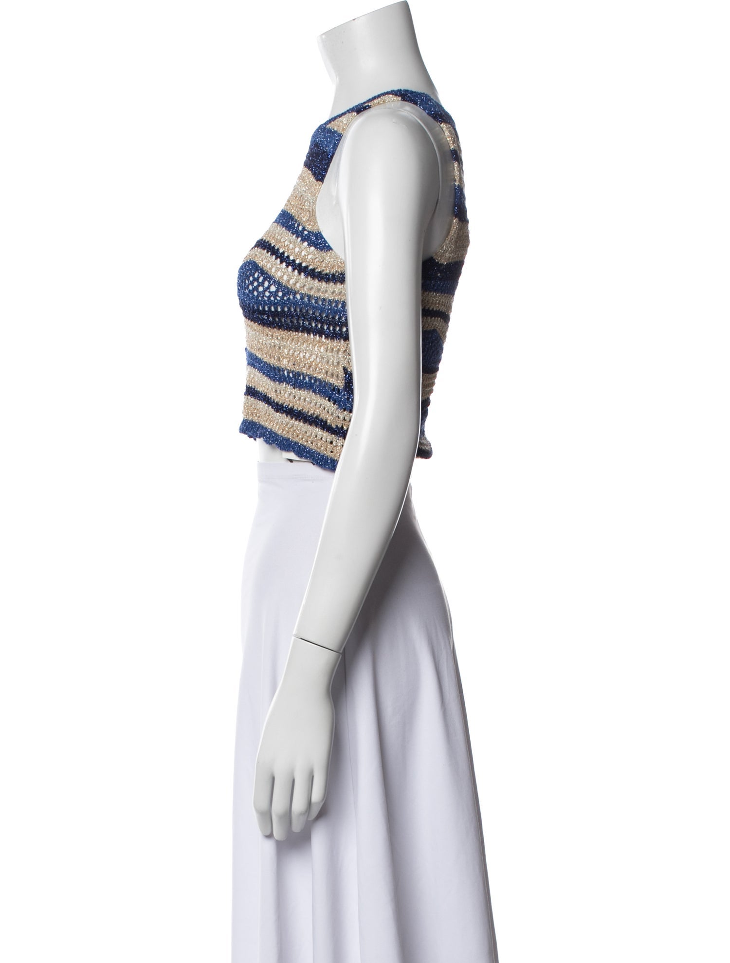 Sandro Striped Crew Neck Crop Top w/ Tags