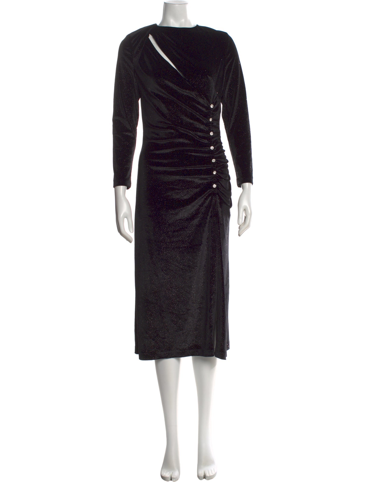 sandro black dress long sleeve Sandro Karen Rhinestone Long Sleeve Dress In Black