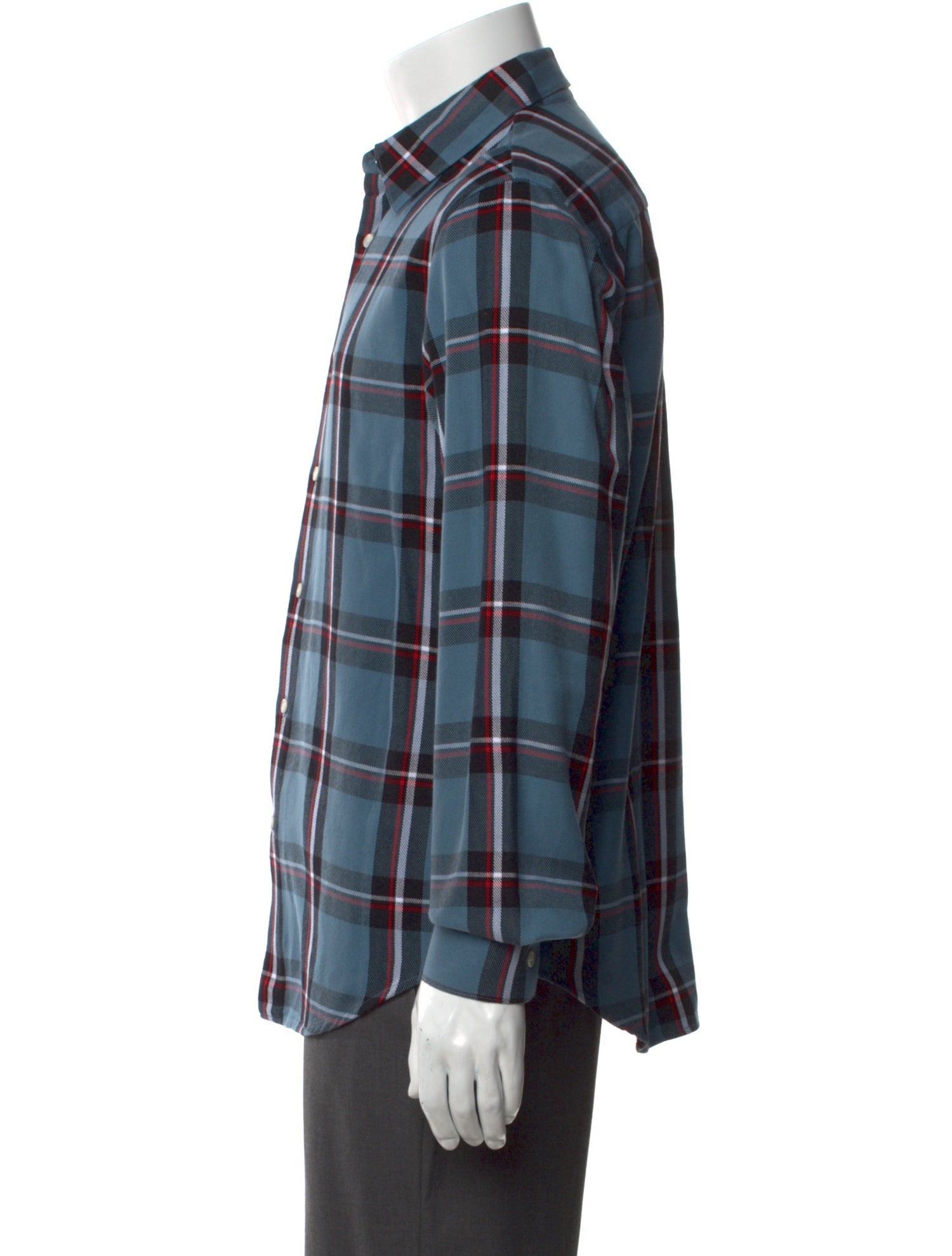 Sandro Plaid Print Long Sleeve Shirt