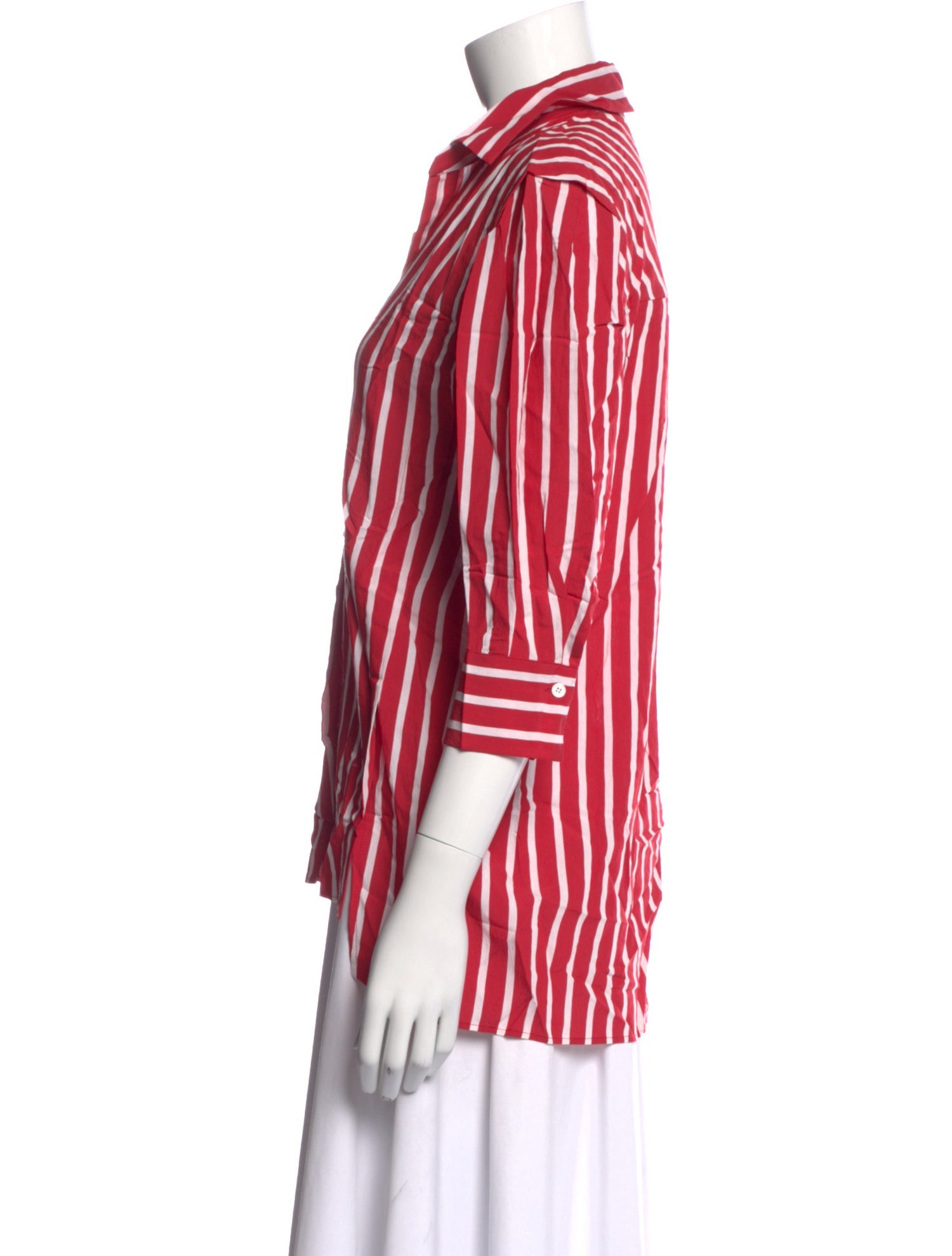 Sandro Striped V-Neck Blouse