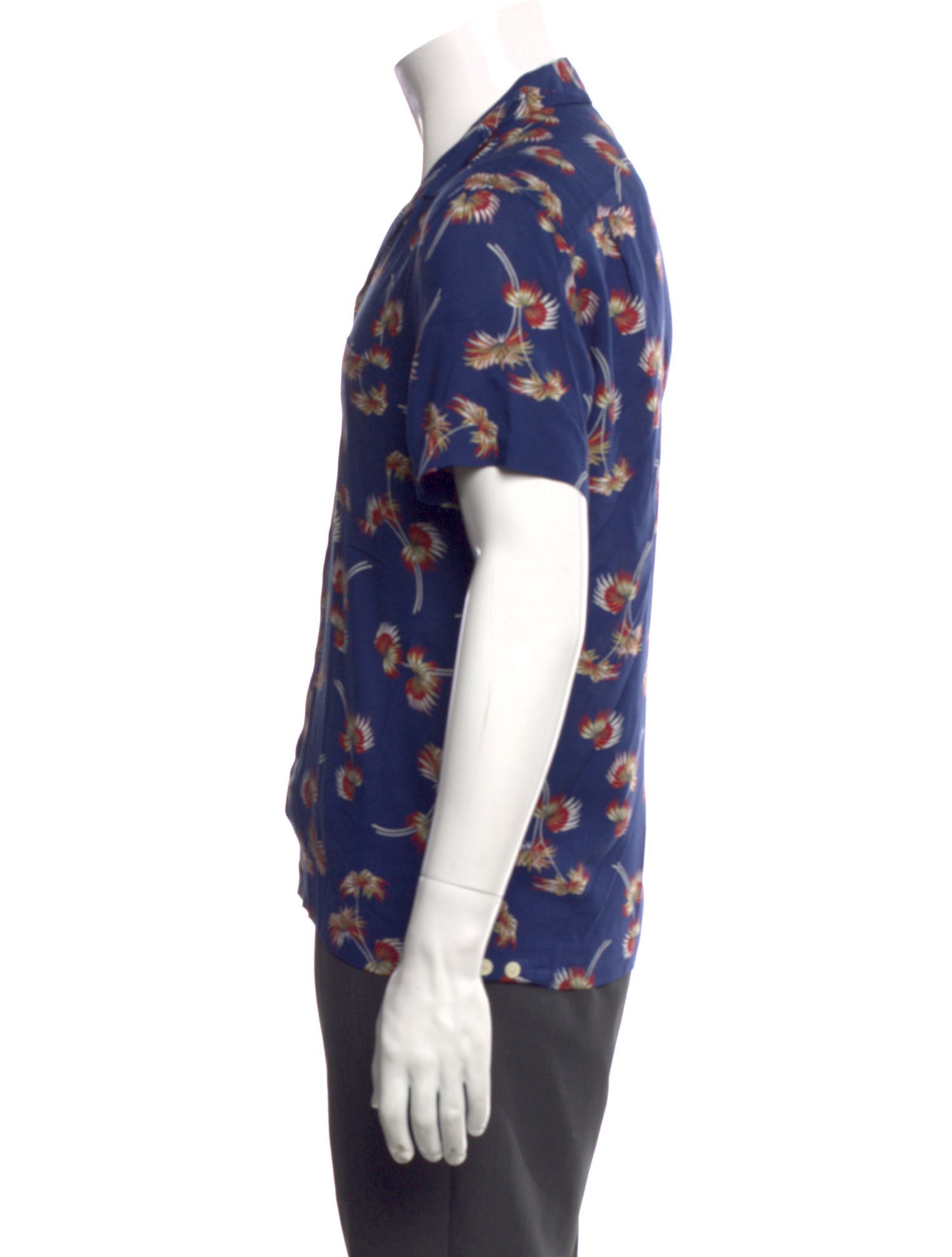 Sandro Floral Print Short Sleeve Dress Shirt