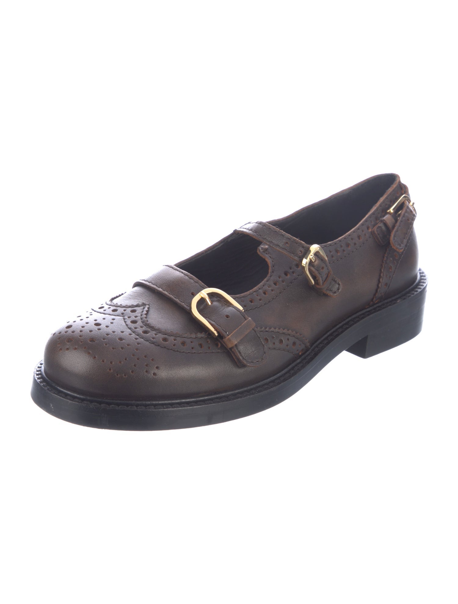 Sandro Leather Tweed Pattern Mary Jane Flats