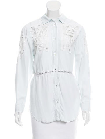 Sandro Cutout Button-Up Top w/ Tags