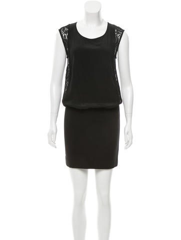 Sandro Sleeveless Lace-Trimmed Dress