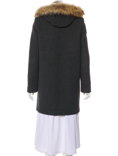 Sandro Fur-Trimmed Wool-Blend Coat