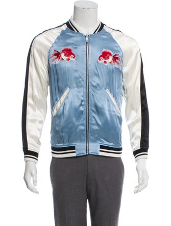 Sandro Satin Reversible Goldfish Souvenir Jacket