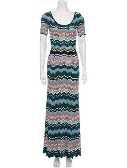 Sandro Striped Long Dress Green