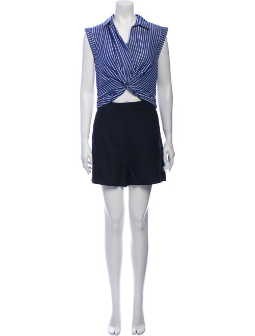 Sandro Striped Romper Blue