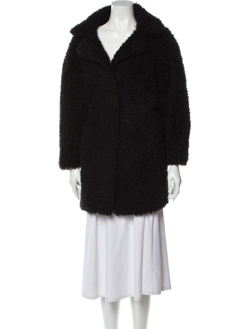 Sandro Faux Fur Coat Black
