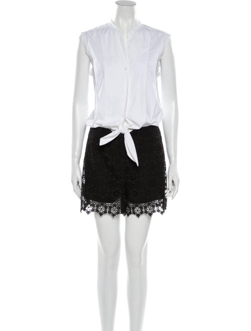 Sandro Lace Pattern Crew Neck Romper White