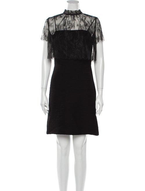 Sandro Lace Pattern Mini Dress Black